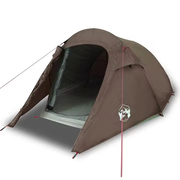 vidaXL Tienda de campaña túnel para 2 personas impermeable marrón - 1