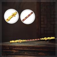Nueva 2024 Barra Dorada Ruyi De Metal Negro Para Juego Wu Kong Adorno Artesanal De Mano Juguete Giratorio De Dedo 22cm - details 6