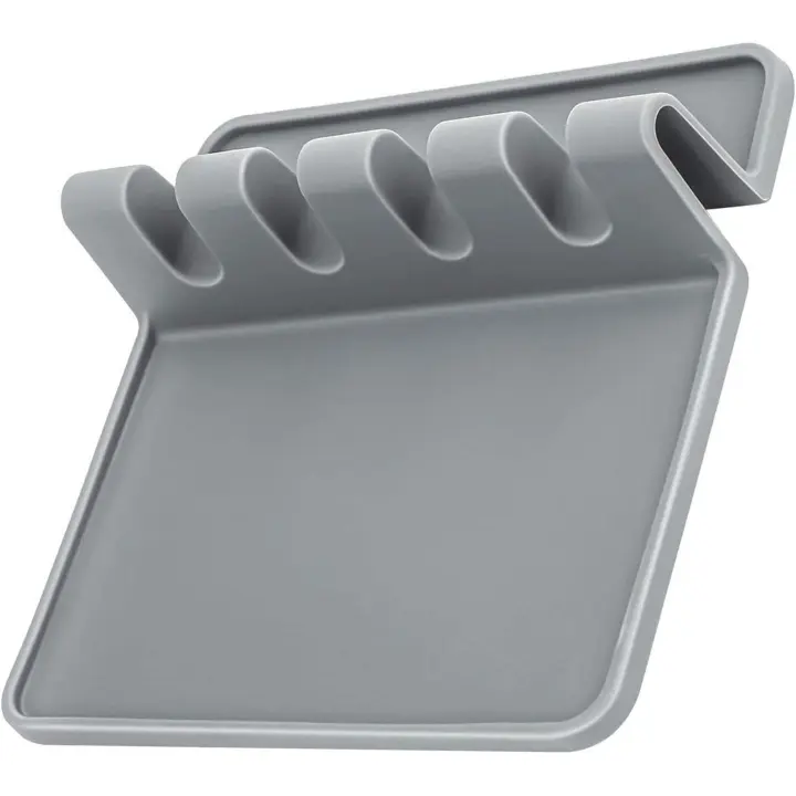 Almohadilla de silicona para reposa utensilios con tapete antigoteo, resistente al calor, sin BPA, ideal para reposar cucharas, utensilios, pinzas y cucharones. - 1