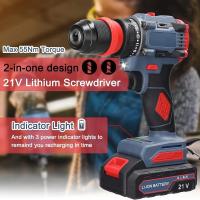 Destornillador Eléctrico Recargable 21V Brushless 2 En 1 Con Impacto Herramienta Eléctrica De 55Nm 2 Velocidades Sin Cable Para DIY En El Hogar - details 2