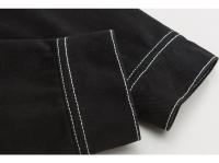 Chaqueta De Denim Para Hombre Estilo Callejero Con Bolsillos Grandes Diseño De Contraste Talla Grande Negro Y Blanco Lavado Abrigo De Otoño 4XL 5XL - details 12