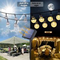 Luces De Cadena Solar LED Para Exteriores 60 Leds Impermeables Con 8 Modos Luces De Globos De Cristal Para Jardín Decoración De Árbol Fiesta Patio - details 5