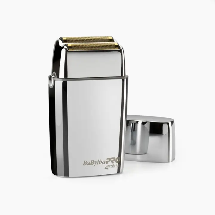 BabyLiss Pro Máquina FOILFX 02 Metal Double Foil Shaver - Máquina de Rasurado Afeitadora de Doble Lámina - Color Plata - FXFS2E - Cortapelos de Afeitado Profesional - Cuchillas de Titanio de 44mm - 1