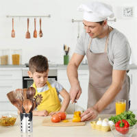 LMETJMA Set De Utensilios De Cocina De Madera Teak Natural 10 Piezas Incluye Cuchara Y Espátula Para Cocinar Y Hornear JT503 - details 10
