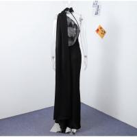 Vestido De Fiesta De Satén Para Mujer Elegante Sin Mangas De Cintura Alta Vestido Largo De Noche Casual A-line Halter Sin Costumbre De Alta Calle - details 5