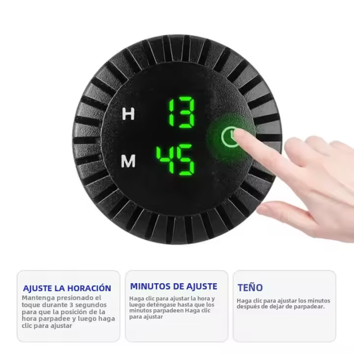 Reloj Digital Táctil Para Coche Barco Moto 12V/24V Pantalla LED Impermeable Panel Automotriz Material Plástico Y Metal - 1