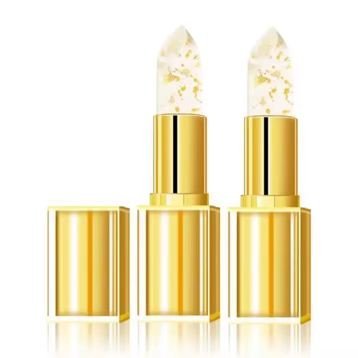 Lápiz labial que cambia de color a prueba de transferencia, brillo dorado para mujer, bálsamo labial hidratante con brillo y cambio de color, larga duración 24 horas (2 unidades) - 1