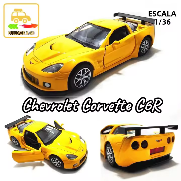 Coche De Colección a Escala 1:36 Chevrolet Corvette C6R C7 Replica Diecast Metal Regalo Para Niños Y Coleccionistas De Juguetes Decoración Interior - 1