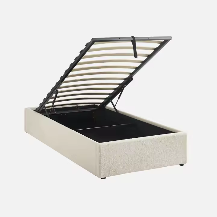 sweeek - Cama con somier abatible, acabado borreguito , Devon , 204x148x32 - 1