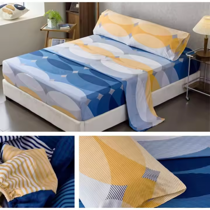juego de sabanas estampada (3 piezas): sábana encimera + sábana ajustable + 1 fundas de almohadade no hace bolitas - 1