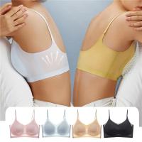 Sujetador Invisible Para Mujer De Verano 2023 Sujetador De Algodón De Seda Ultrafino Sin Costuras Con Almohadillas Push up Transpirable Para Yoga Y Deporte - details 9