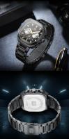 Reloj De Cuarzo Para Hombre MINI FOCUS Con Dial Cuadrado Luminoso Resistente Al Agua Y Fecha Correa De Acero Inoxidable Multifuncional Casual - details 7