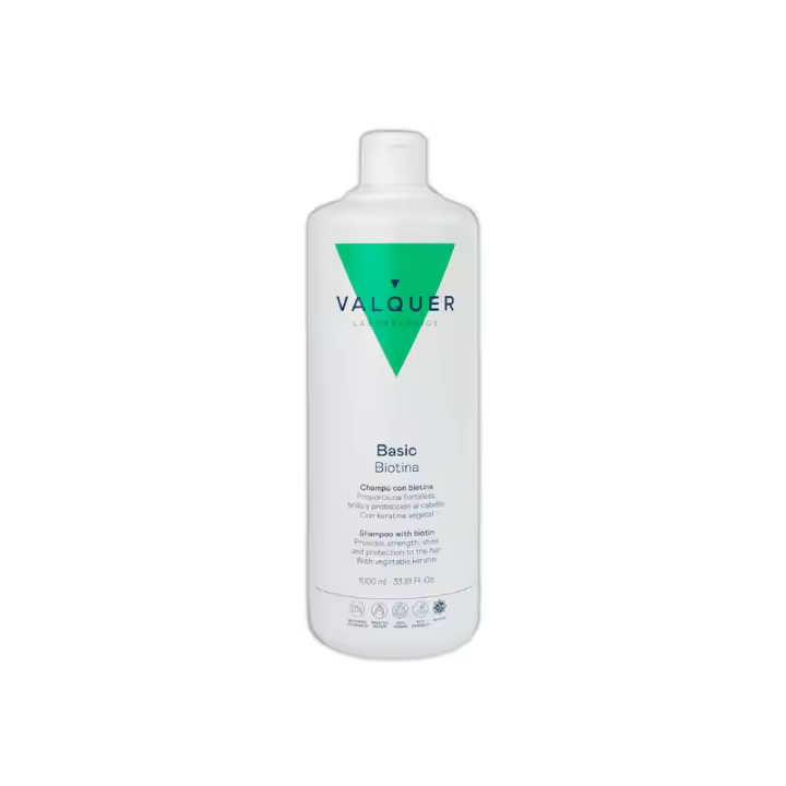 Valquer Laboratorios Champú Biotina 1 Litro Fortaleza Brillo Salud Protección Cabello - 1