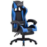 vidaXL Silla gaming con reposapiés cuero sintético en color Rojo y negro/Blanco y negro/Verde y negro y más | cómodas modernas ergonómicas para comedor cocina salón hogar - details 6