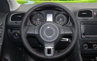 Cubierta De Volante De Cuero Para Volkswagen VW Golf 6 Mk6 Polo MK5 Hecha a Mano Tamaño Adecuado Para 2010-2014 - details 5