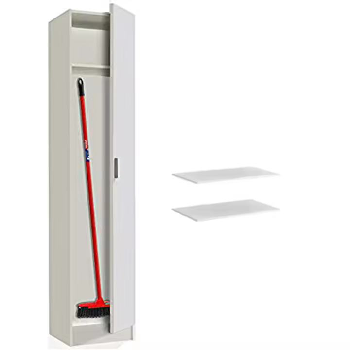 Armario Alto Multiusos HOGARDECORA, Blanco, 182x37x37 cm, Estantes Adicionales Incluidos - 1
