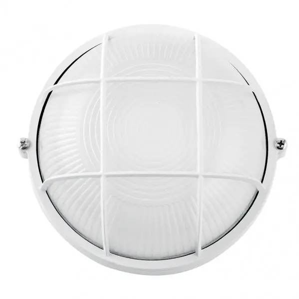 IluminaShop - Plafon  de Exterior  Blanco Aluminio / Cristal 1xE27 IP44 - 1