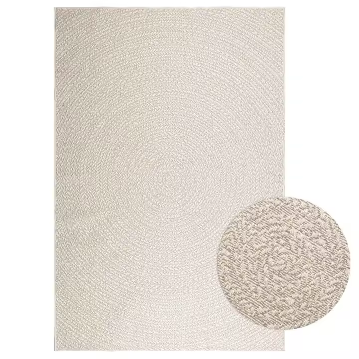 vidaXL Alfombra ZIZUR apariencia yute interior exterior crema - 1