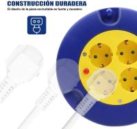 WAOW-Extensión de Cable con base de alimentación de bobina enrollable de 5 10 15 20 25 m y 4 Base. - details 5