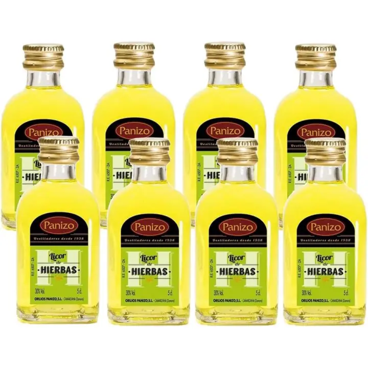 Deliex delicias de Extremadura. Pack de 24 Miniaturas de licor de Hierbas de 5 cl. - 1