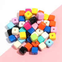 10pcs Perlas De Acrílico Cuadradas Coloridas Con Agujero Recto Para Hacer Joyas Cadena De Teléfono Pulsera Accesorios Tejidos - details 5