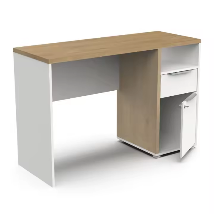 Miroytengo Muebles de Oficina Escritorio con Estantería Acces En Roble Hamilton y Blanco Mate - 1