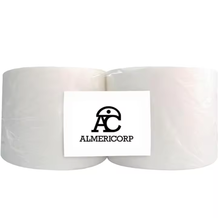 Bobina de Papel Industrial de Pasta de celulosa Blanco 100% Pack de 2 bobinas ALMERICORP - 1
