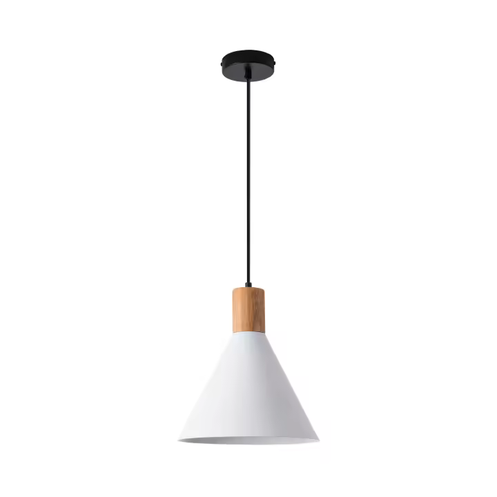 Ledkia Lámpara Colgante Metal y Madera Arbat Blanco - 1