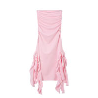 Vestido Asimétrico De Hombro Solo Para Mujer Primavera/Verano Moda Europea Y Americana Slim Fit Cintura Ajustada Irregular - details 3
