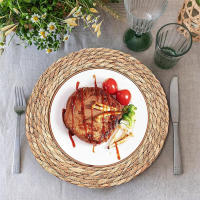 4pcs Tapetes De Lugar Redondos Tejidos De Rotura 30cm Naturales Resistentes Al Calor Hechos a Mano Para Mesa De Comedor Estilo Japonés - details 7