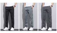 Pantalones Casuales Para Hombre Lyocell Fibra Verano Malla Suave Transpirable Elástica Slim Straight Negro Gris Talla Media - details 5