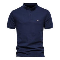 Primavera y verano nuevo estilo de algodón puro cuello alto deportes tops para hombres tamaño europeo POLO camisa casual para hombres bordados de manga corta T - details 5