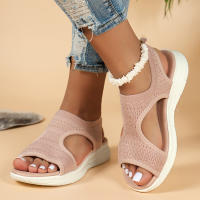Sandalias De Verano Para Mujer 2024 Cómodas Y Casuales Con Plataforma Y Tacón Medio Talla Grande 43 Material Superior Mesh - details 2