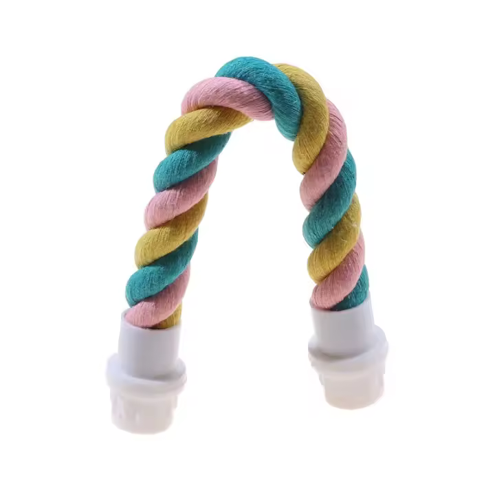 Juguete Para Pájaros Colgante De Algodón Y Correa Colorido Percha Para Masticar Juguete De Cazuela De Aves Juguete De Escalada Para Pájaros - 1