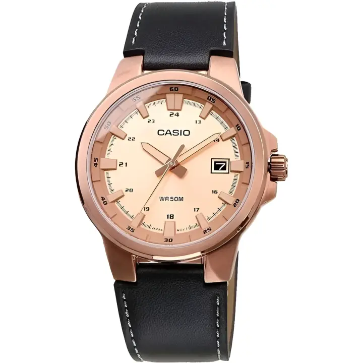 reloj analógico clásico hombre Casio MTP-E173RL-5A 41.5MM 50M WR correa de cuero - 1