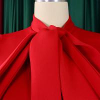 Vestido Elegante De Fiesta Para Mujer 2024 Con Cuello Con Lazo Manga Corta Cintura Alta A-Line Plisado Hasta El Tobillo Vestido De Cumpleaños - details 26