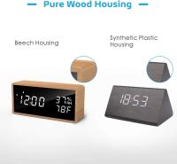 Reloj despertador digital, Reloj de escritorio con control por Voz, fecha, temperatura y humedad - details 3