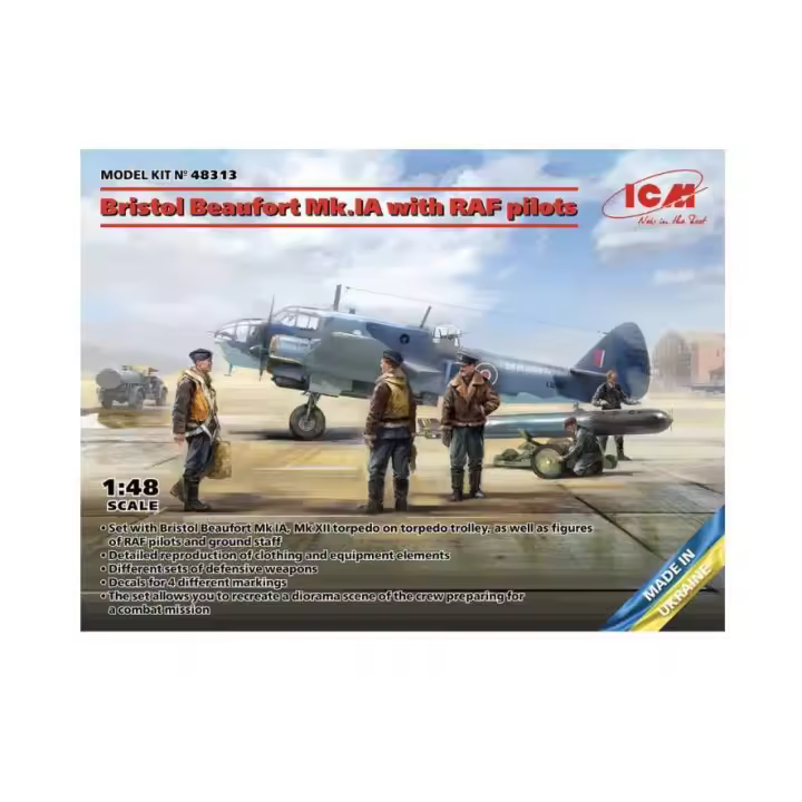 ICM Bombardero Bristol Beaufort Mk.IA (con pilotos de la RAF) ICM-48313 - 1