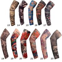 1Pcs Protección Solar Deportiva Para Hombres Manguitos De Brazo Con Estampado De Flores Y Tatuajes Cubierta Para Baloncesto Y Exterior - details 1