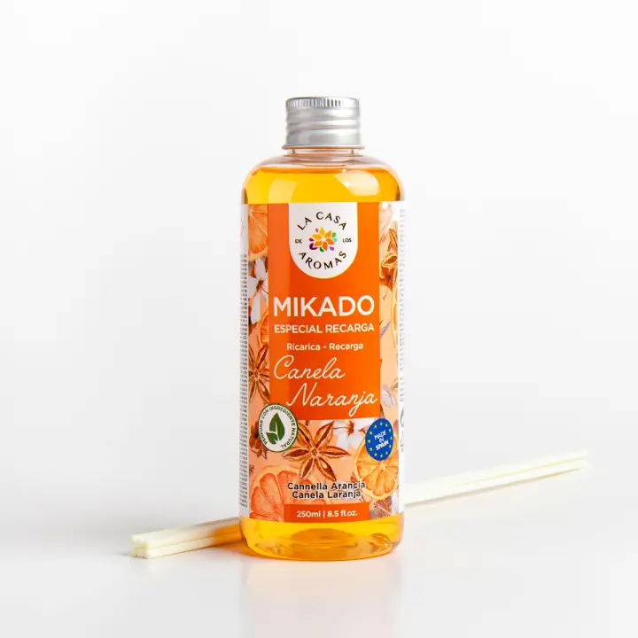 La Casa de los Aromas ambientadores Mikado Reposición,Canela Naranja,Mikado reposición - Mikado recarga - 250mlx3 unidades ,Mikado reposicion - 1