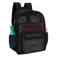 Mochila De Moda Para Mujer Transparente Y Ligera Malla Pesada Para Niños Y Niñas Negro Bolsa De Hombro De Viaje - details 4