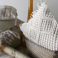 Cojín Macramé Beige 45x45 cm Alo Home – Hecho a Mano, Lavable, con Flecos Laterales - details 3