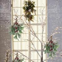 Falsas Ramas De Mistletoe Artificiales Con Efecto De Niebla Decoración Festiva Para El Hogar Y Navidad Ramas Duraderas De Flores Artificiales Para Uso Interior En Invierno - details 3