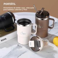 Taza De Café Aislada De 550ml De Acero Inoxidable 304 Con Tapa Y Cuchara Strainer Portátil Para Oficina Y Viaje - details 1