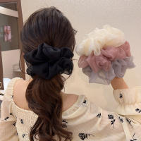 Cinta De Pelo Grande De Malla Para Mujer Estilo Simple Y Moda Anillo De Pelo Para Cabello Alto Scrunchie Adecuado Para Todas Las Estaciones - details 3