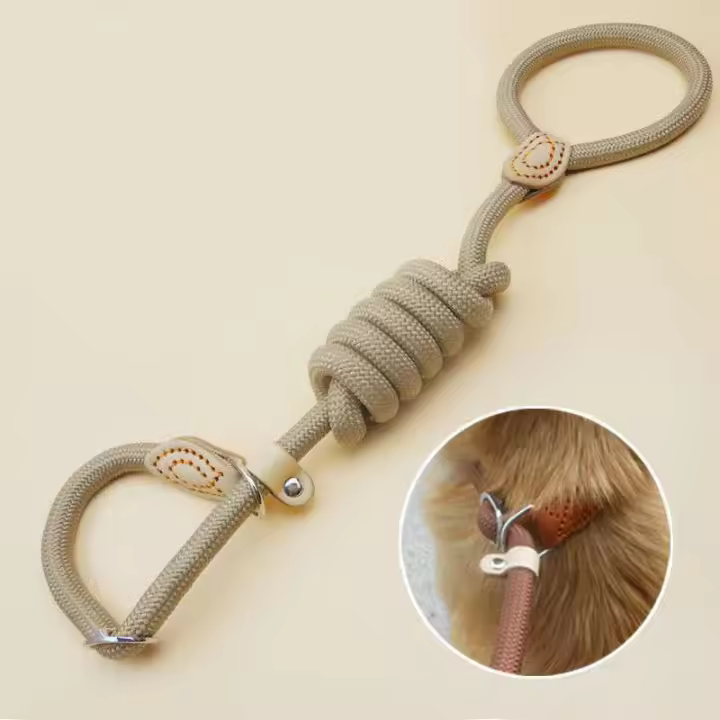 Correa Para Perros De Tela Tejida a Mano De Alta Resistencia Con Anillo Ajustable Correa De Entrenamiento Para Perros Medianos Y Grandes - 1