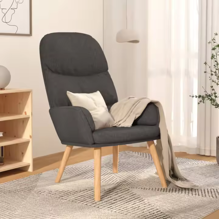 vidaXL Sillón de relax de tela gris oscuro - 1