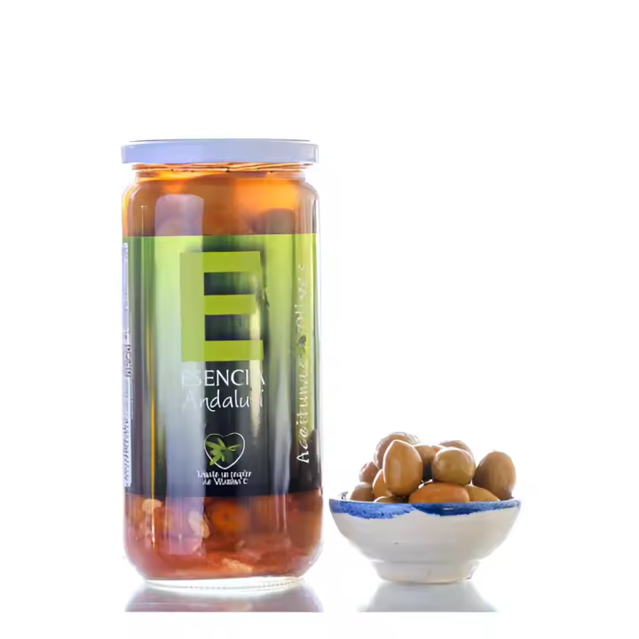 Aceitunas Aliñadas Mojo Picón 700 Gr - Producto Español con Propiedades Saludables ESENCIA ANDALUSÍ GOURMET - 1