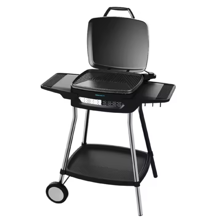 Cecotec 3113 Perfect Country 2000 EasyMove. Barbacoa Eléctrica de 2000 W Superficie Mixta y Antiadherente Tapa Abatible Termostato Regulable Bandeja recogegrasas. - 1