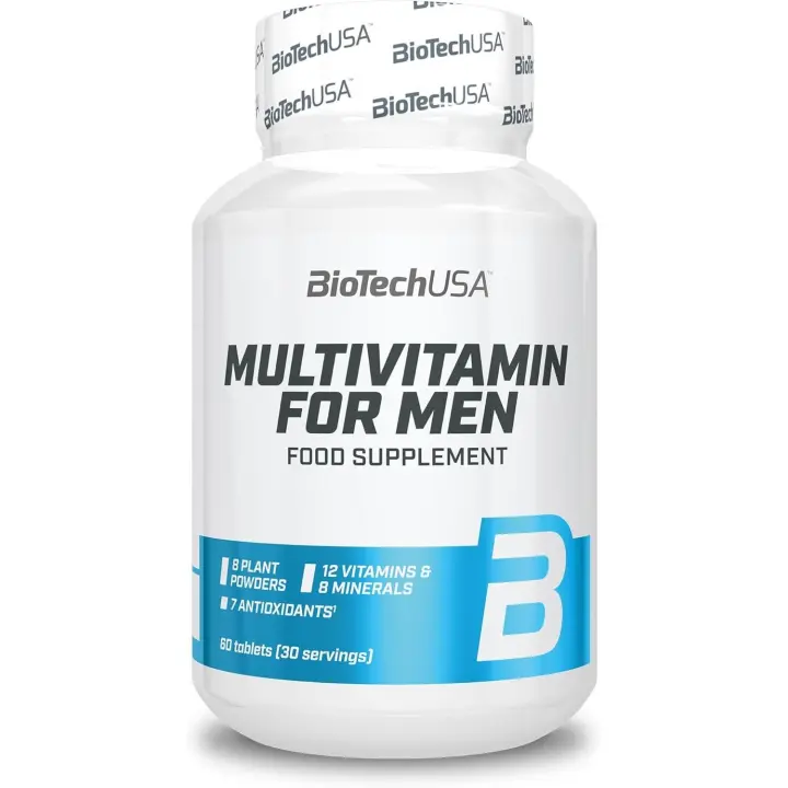 Multivitamin For Men BioTechUSA - Apoyo Integral para Hombres Activos | 38 Sustancias Activas | Apoyo Energético, Inmunológico y Muscular | Defensa Antioxidante, 60 comprimidos  | Olympus Sport Nutricion - 1
